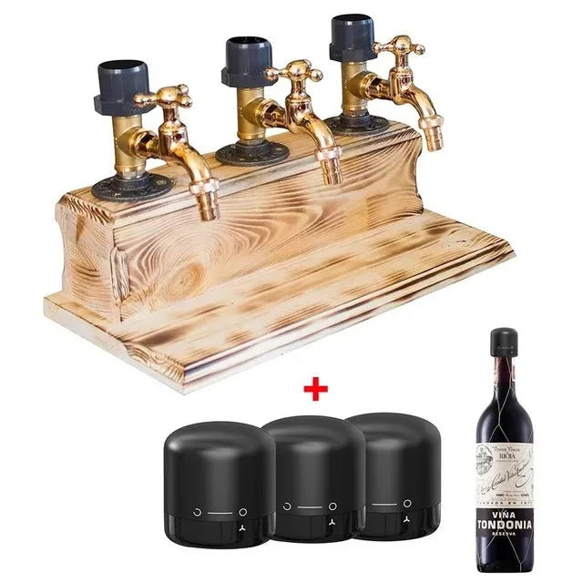 Dispenser de Bebidas em Formato de Torneira de Madeira - Presente para Bar