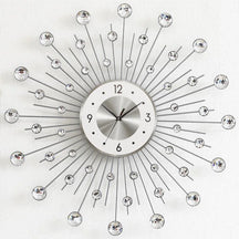 Criativo parede pendurado relógio de ferro, mudo metal diamante strass, venda quente, moda, 50cm x 50cm