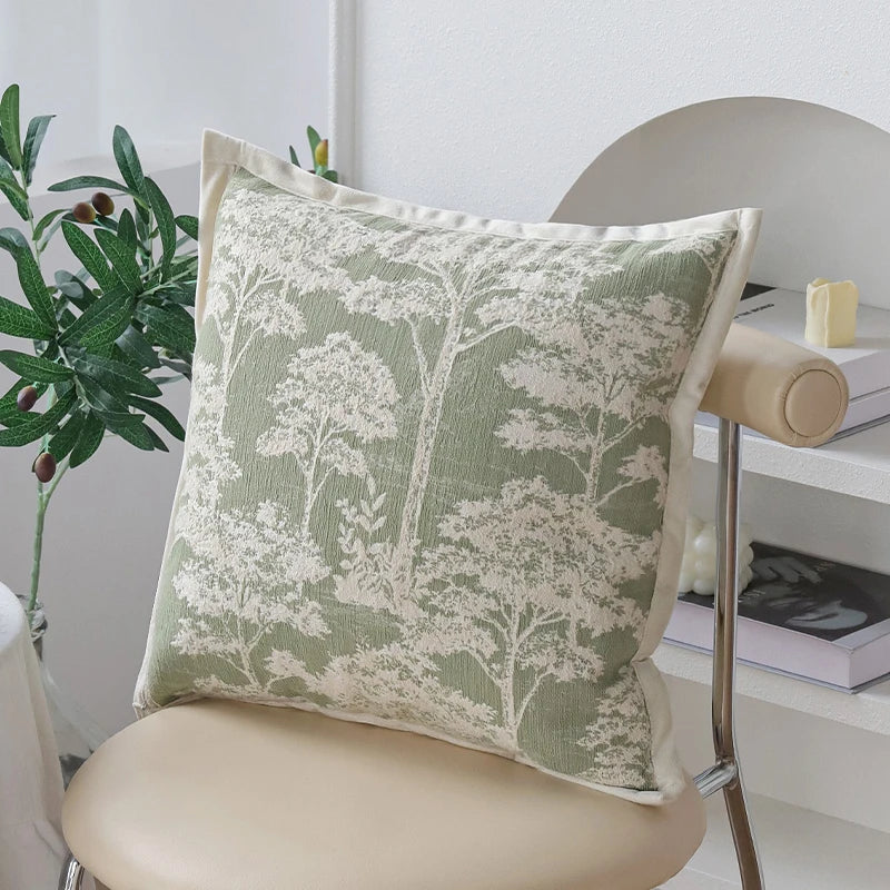 Capa de Almofada Jacquard Verde Matchá para Sofá