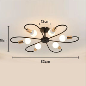 Lustre de Teto Industrial Retrô em Ferro