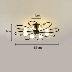 Lustre de Teto Industrial Retrô em Ferro