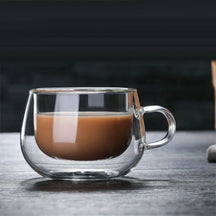 Caneca de Vidro Borossilicato Dupla Parede 150-350ml