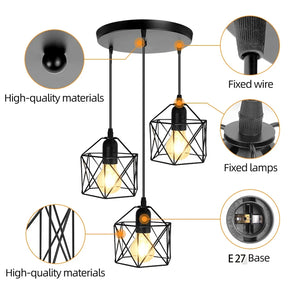 Lustre de Teto LED Vintage Nórdico - Pendente para Sala de Jantar