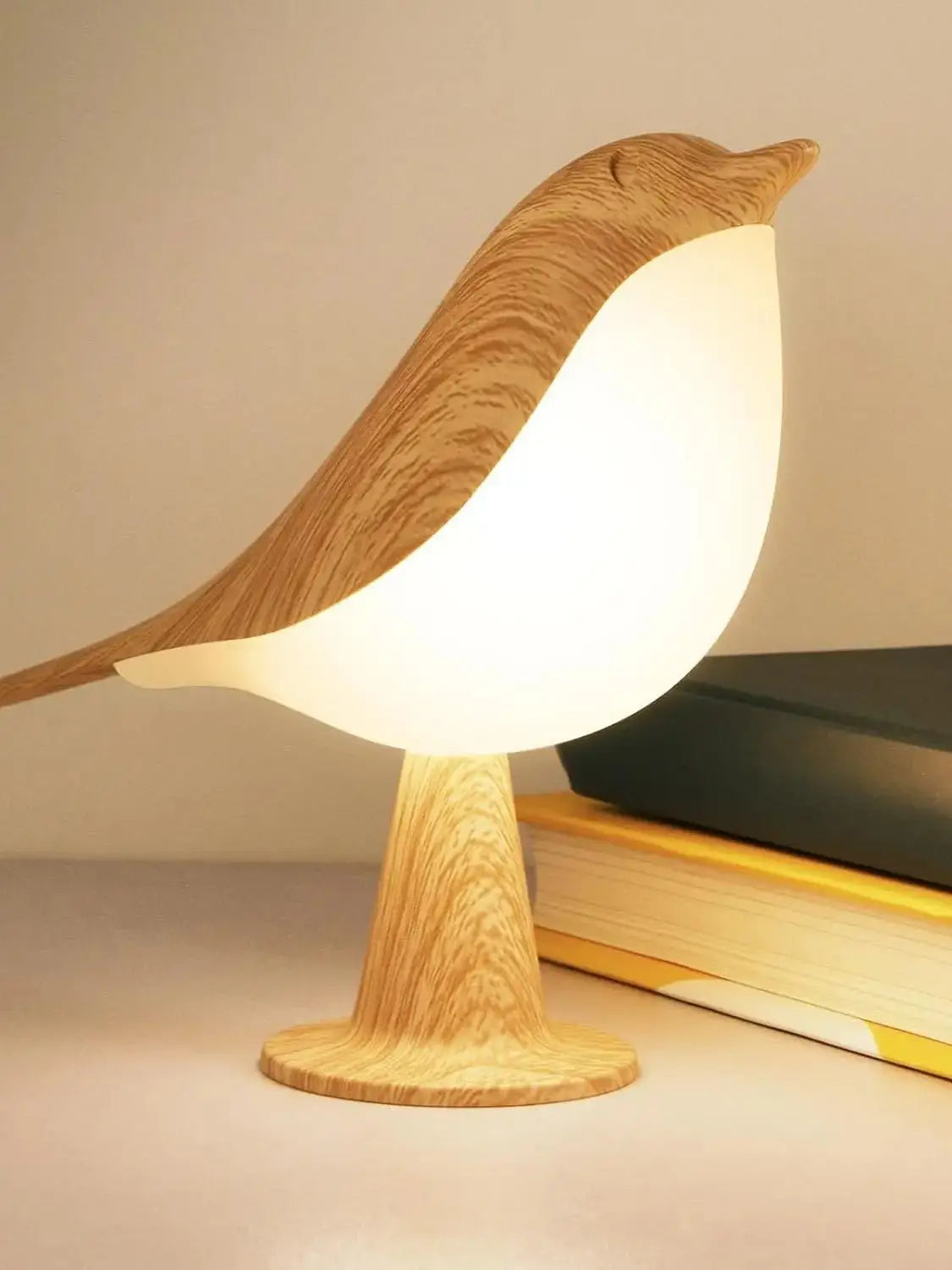Luminária Pássaro LED Touch Art Déco Recarregável