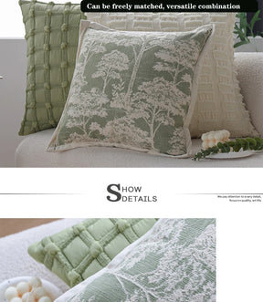 Capa de Almofada Jacquard Verde Matchá para Sofá