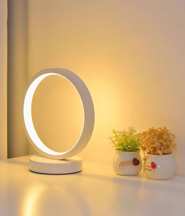 Luminária de Mesa Circular 20 cm - Opções de Iluminação