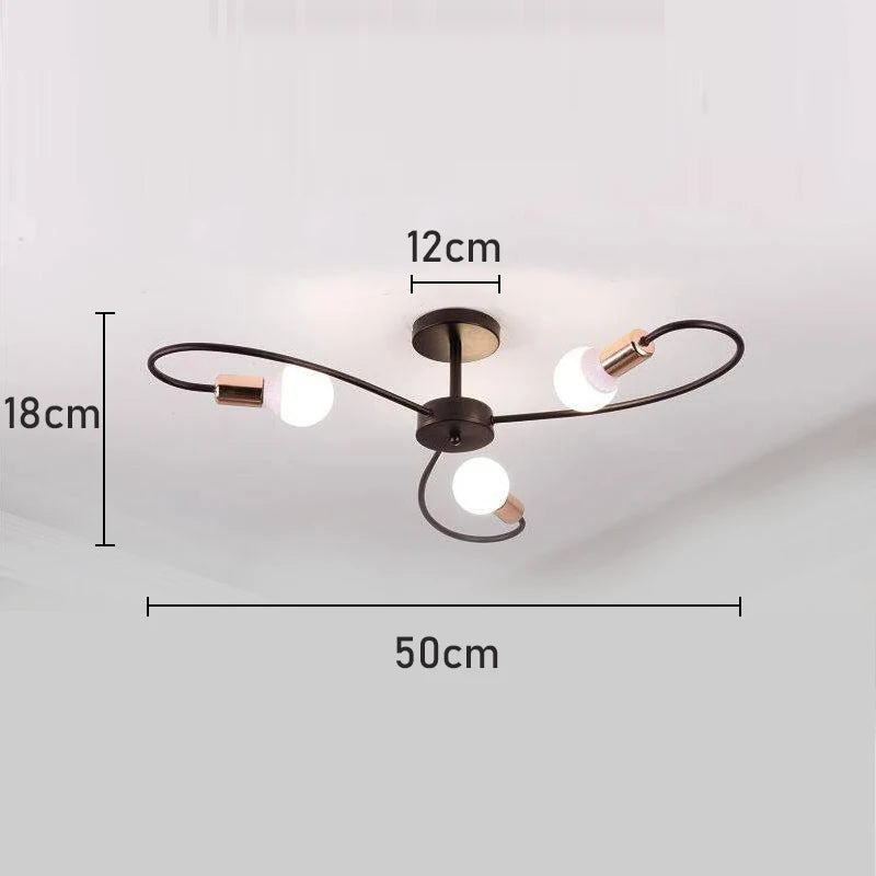 Lustre de Teto Industrial Retrô em Ferro