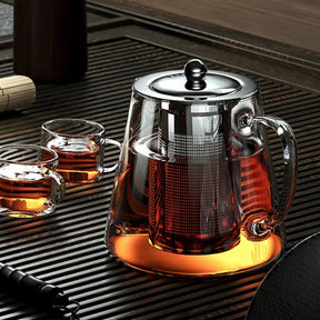 Bule de Vidro Resistente com Infusor de Chá Inox