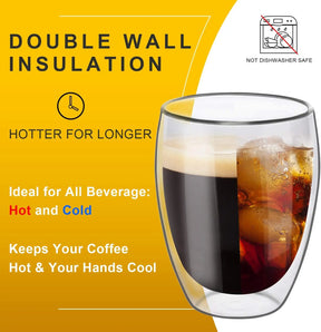 Caneca de Vidro Coração Duplo - Elegância e Amor