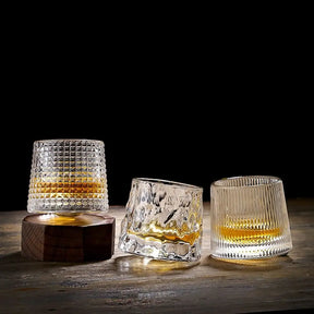 Copo de Whisky Giratório 360° em Cristal - Base Rotativa