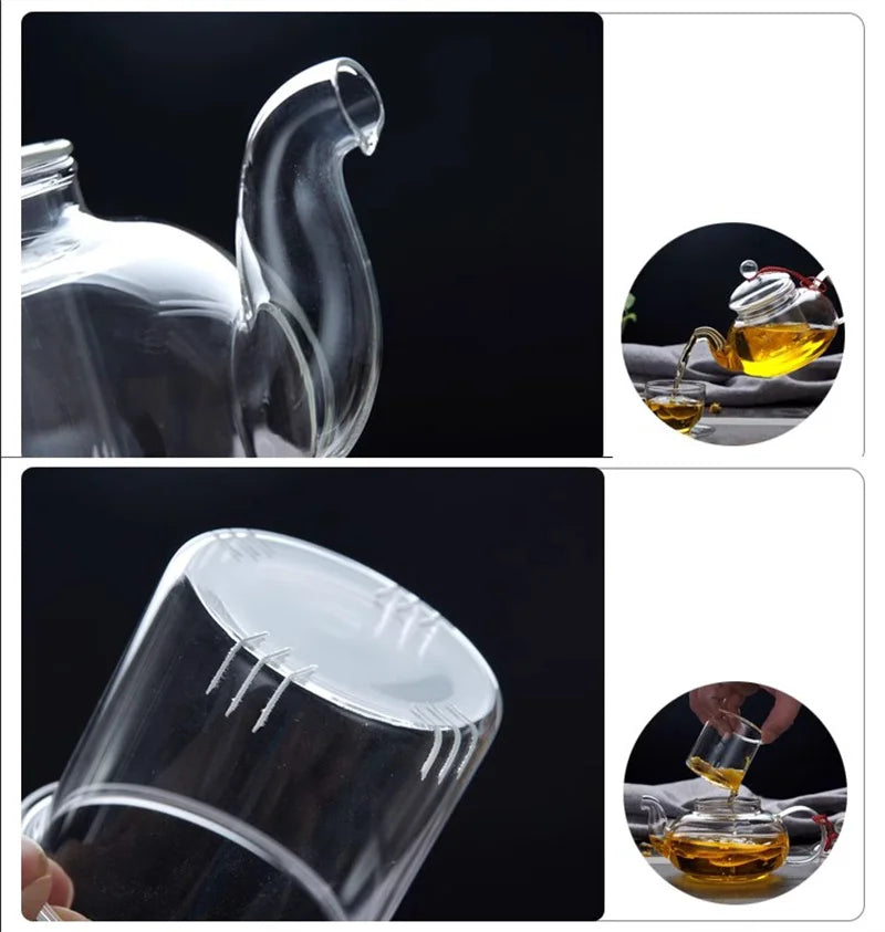 Bule de Vidro Borosilicato Resistente ao Calor 400ml/1000ml