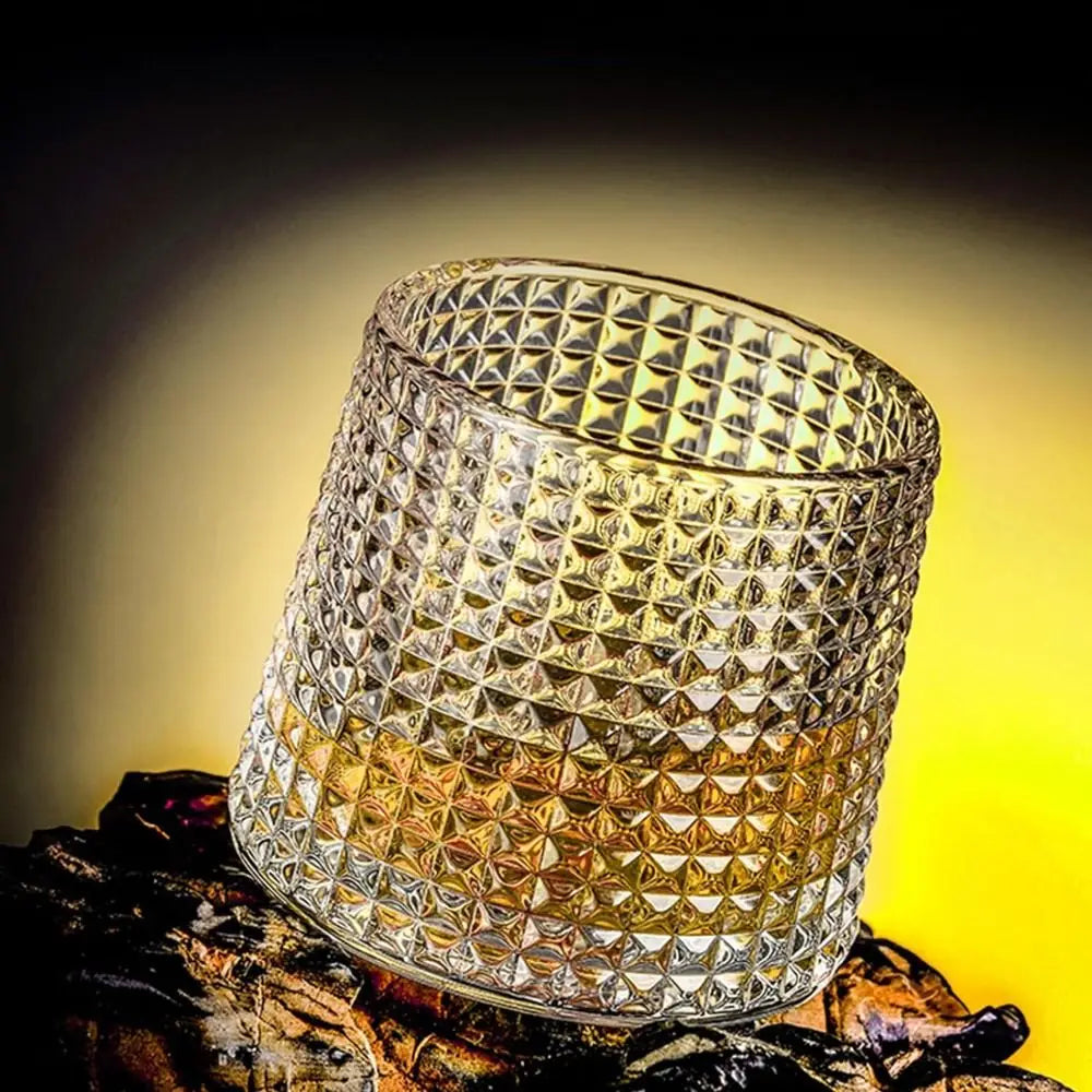 Copo de Whisky Giratório 360° em Cristal - Base Rotativa
