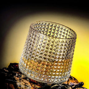 Copo de Whisky Giratório 360° em Cristal - Base Rotativa