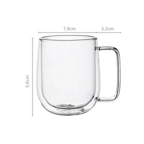 Caneca de Vidro Borossilicato Dupla Parede 150-350ml