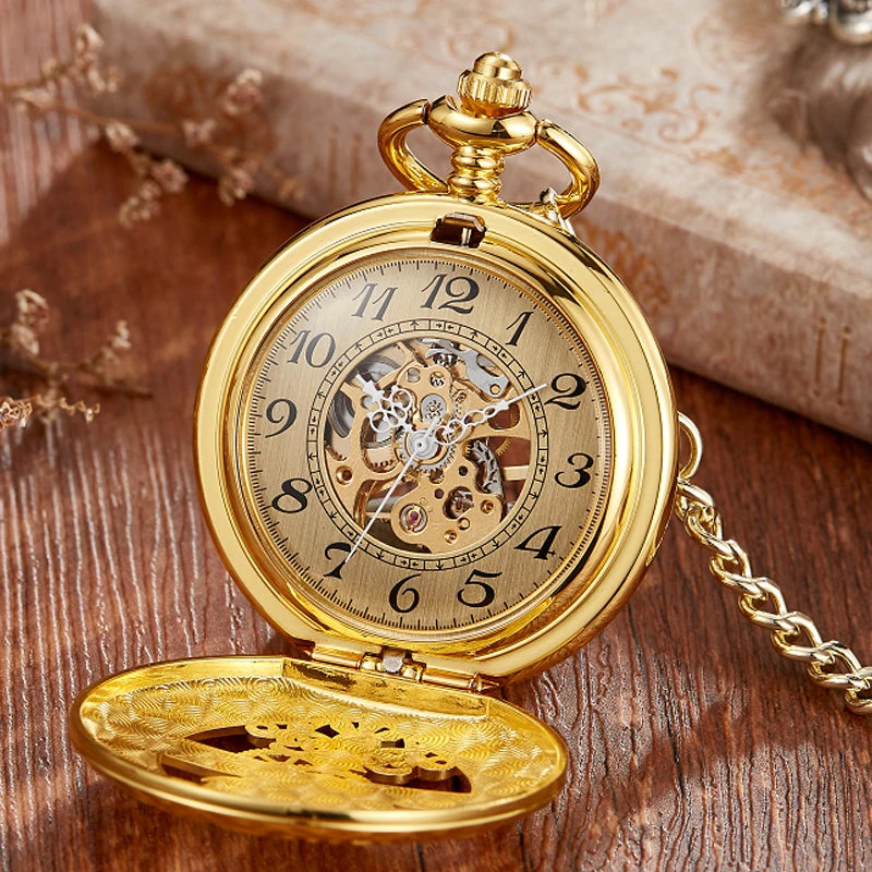 Relógio de Bolso Mecânico Vintage com Design Steampunk