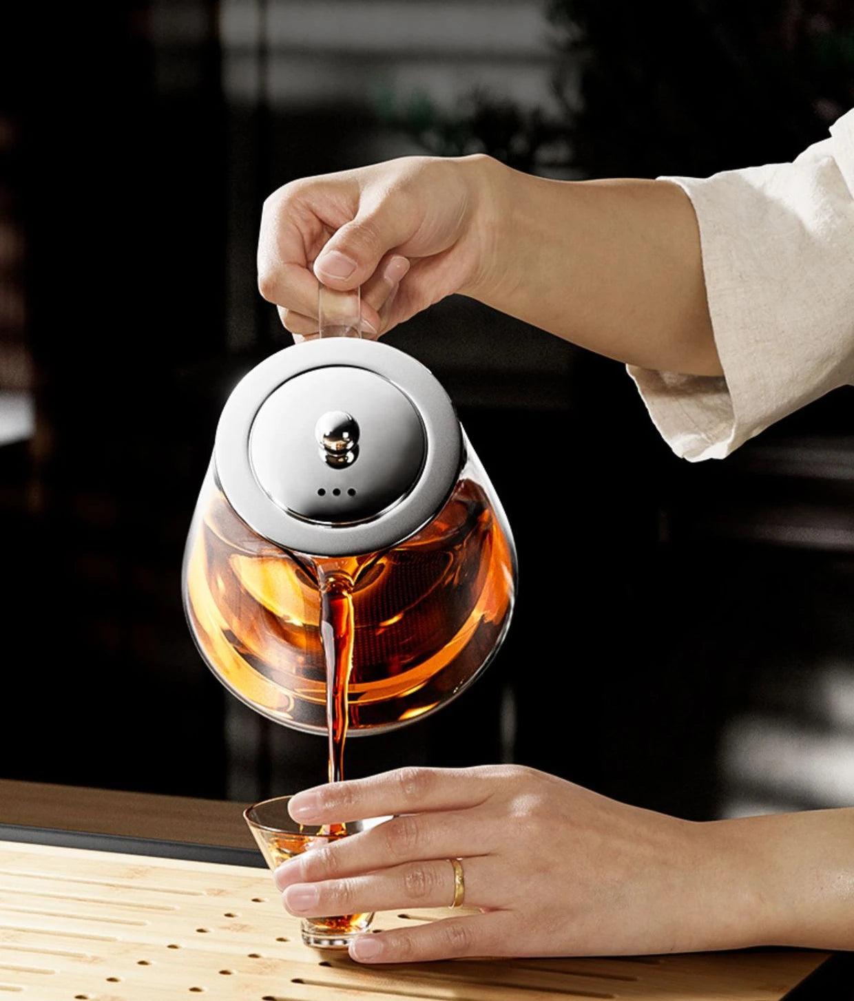 Bule de Vidro Resistente com Infusor de Chá Inox