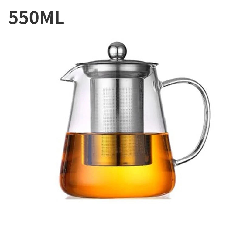 Bule de Vidro Resistente com Infusor de Chá Inox