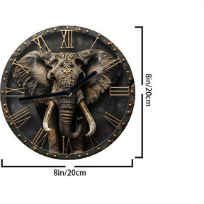 Relógio de Parede Silencioso com Design de Elefante