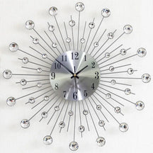 Criativo parede pendurado relógio de ferro, mudo metal diamante strass, venda quente, moda, 50cm x 50cm