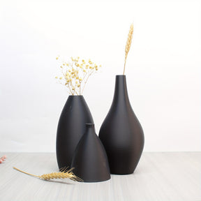 Conjunto de 3 Vasos Foscos - Decoração Boho Minimalista para Sala, Mesa de Jantar e Estante