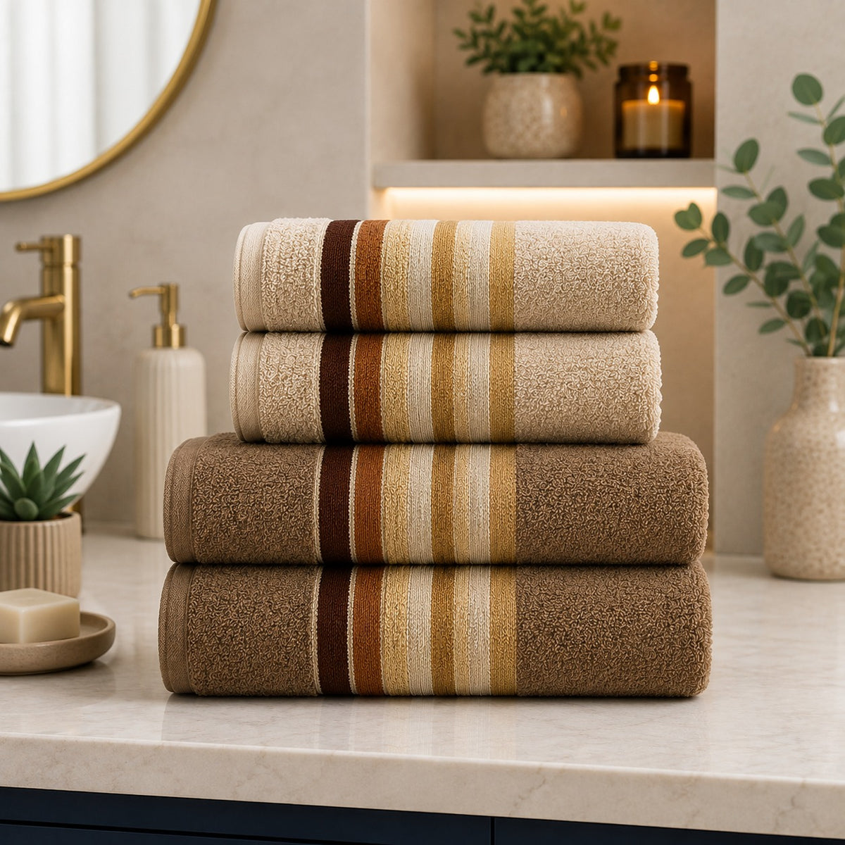 Jogo de Toalhas 100% Algodão – Macias, Felpudas e de Alta Absorção
