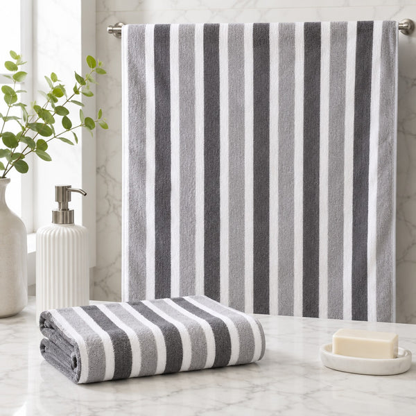 Toalha de Banho Listrada – 70 × 140 cm