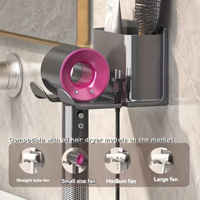 Organizador de Parede Multifuncional para Banheiro - Design Moderno para Secador, Pentes, Lâminas e Maquiagem